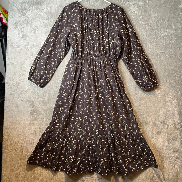 Rails Sal Midi Dress Romantic Floral Sz Large Cotton Blend Summer Casual - Picture 5 of 10